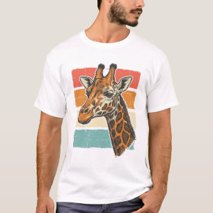 Vintage Giraffe Head Retro Sunset Vector Design_1 T-Shirt