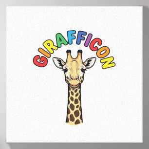 Vintage Giraffe Icon Cute Animal Shirt Design_1 Canvas Photo Tile