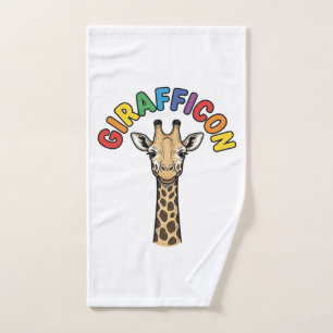 Vintage Giraffe Icon Cute Animal Shirt Design_1 Hand Towel
