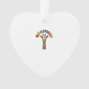 Vintage Giraffe Icon Cute Animal Shirt Design_1 Ornament