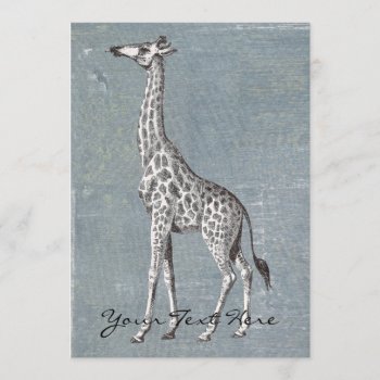 Vintage Giraffe Invitation by Customizables at Zazzle
