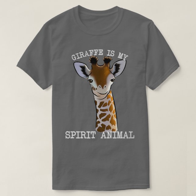 Vintage Giraffe Is My Spirit Animal T-Shirt (Design Front)