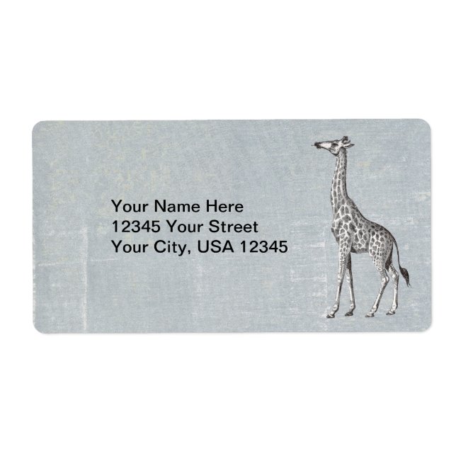 Vintage Giraffe Label (Front)