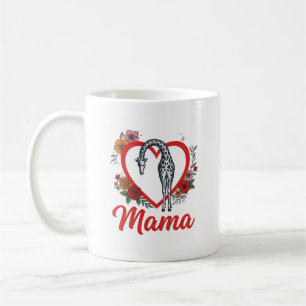 Vintage Giraffe Mama Floral Heart Shirt Design_1 Coffee Mug