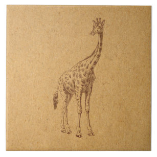 Spielende Tile Mural Backsplash Marble Ceramic africa animals giraffe savanna W 