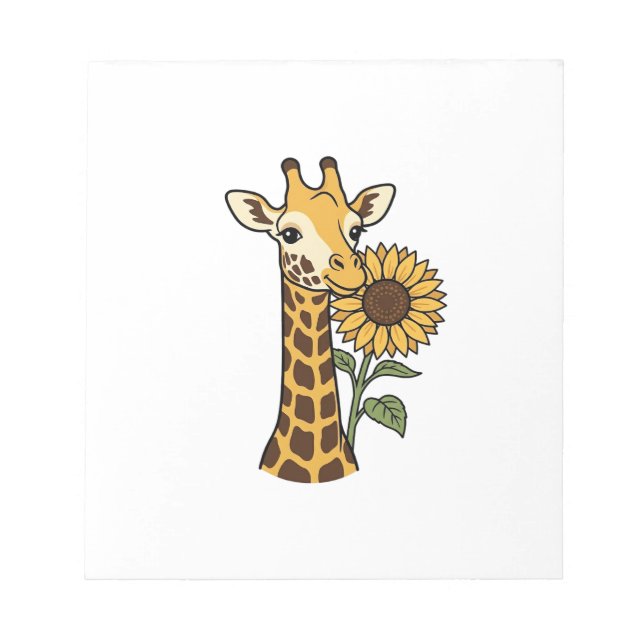 Vintage Giraffe Sunflower Vector Design_1 Notepad (Front)