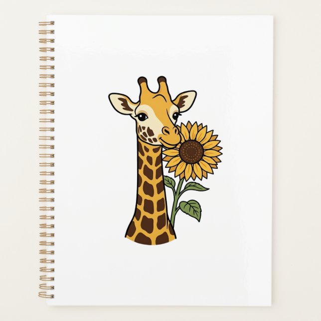Vintage Giraffe Sunflower Vector Design_1 Planner (Front)