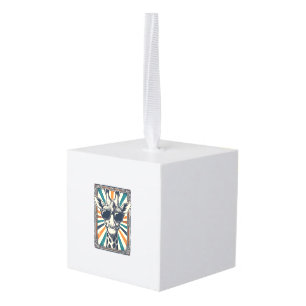 Vintage Giraffe Sunglasses Cube Ornament