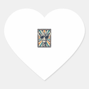 Vintage Giraffe Sunglasses Heart Sticker