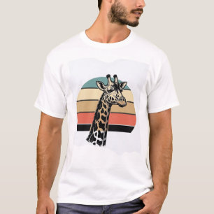Vintage Giraffe Sunset Safari Vector Shirt Design