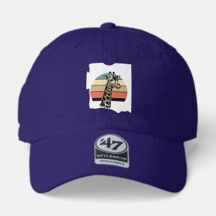 Vintage Giraffe Sunset Safari Vector Shirt Design 47 Brand Hat