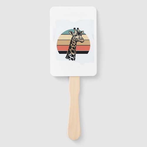 Vintage Giraffe Sunset Safari Vector Shirt Design  Hand Fan