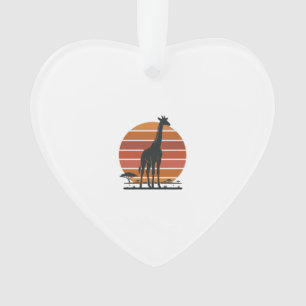 Vintage Giraffe Sunset Safari Vector Shirt Design_ Ornament