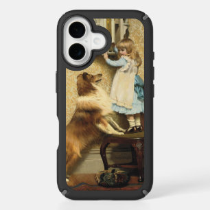 Vintage Girl and Sheltie Dog Art Secret Place iPhone 16 Case