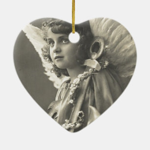 Vintage Girl Angel Symbol of Hope 1900s Anchor Ceramic Ornament