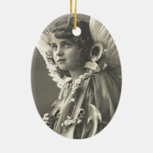 Vintage Girl Angel Symbol of Hope 1900s Anchor Ceramic Ornament