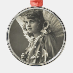 Vintage Girl Angel Symbol of Hope 1900s Anchor Metal Ornament