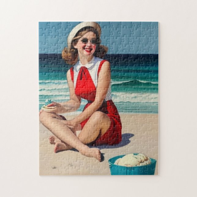 Vintage Girl  Art   Collection Puzzle (Vertical)