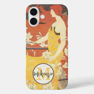 Vintage Girl Birds Birdcage Bicycle iPhone 16 Plus Case