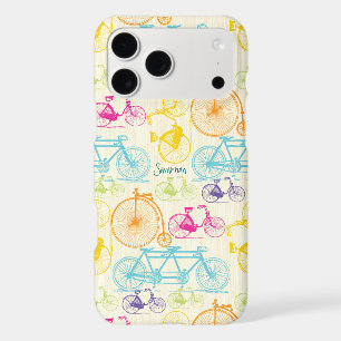 Vintage Girl Bright Colors Bike Pattern Iphone 5 17 Pro Max Case