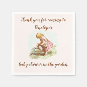 Vintage Girl Child Baby Shower in the Garden Napkins