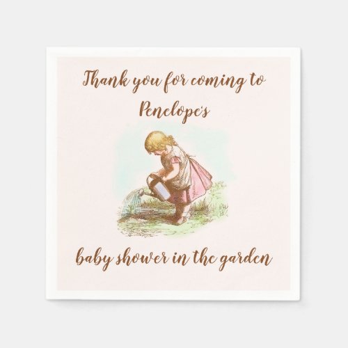 Vintage Girl Child Baby Shower in the Garden  Napkins