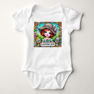 VINTAGE GIRL Easter eggs ~ Easter JOY~ Baby Bodysuit