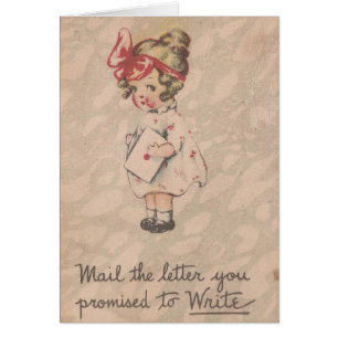 Vintage Girl Mail The Letter You Promised Cards