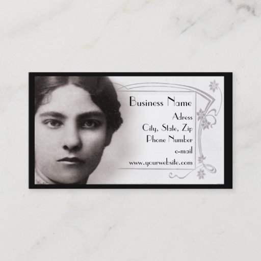 Customizable Vintage Girl  Portrait Business Card