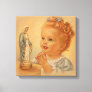Vintage GIrl Praying to Blessed Virgin Mary Canvas Print