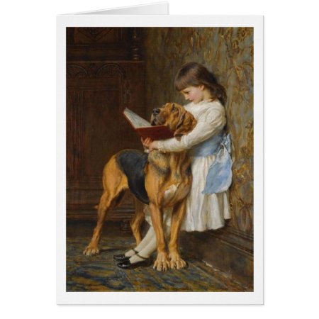 Vintage - Girl Reading To Her Dog,