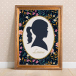 Vintage Girl Silhouette Floral Cottagecore Poster<br><div class="desc">With an elegant watercolor floral design and silhouette of a girl,  these prints are perfect for maximalist,  cottage,  or farm style children’s rooms. Find matching items in my shop.</div>