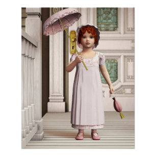 Vintage Girl - Sweet Retro Victorian Style Art Poster