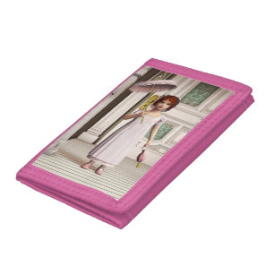 Vintage Girl - Sweet Retro Victorian Style Art Tri-fold Wallet