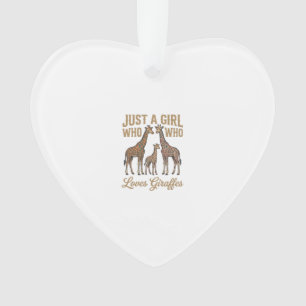 Vintage Girl Who Loves Giraffes Shirt Design_1 Ornament