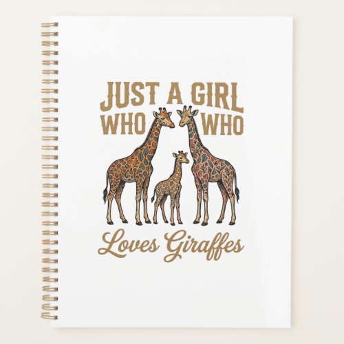 Vintage Girl Who Loves Giraffes Shirt Design_1 Planner