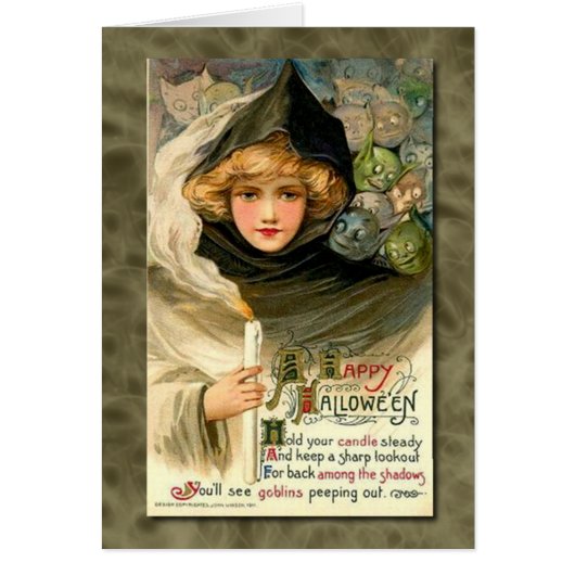 Vintage Girl with Candles Girl and Goblins (Front)