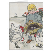 Vintage Girl With Chickens, Alles Gute zum Geburts (Front)