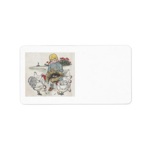 Vintage Girl With Chicks Label