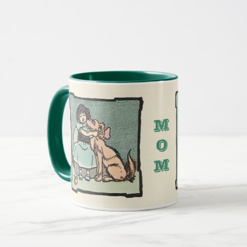 Vintage Girl with Dog and Funny Sarcasm Quote MOM Mug