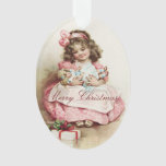 Vintage Girl With Doll Ornament at Zazzle