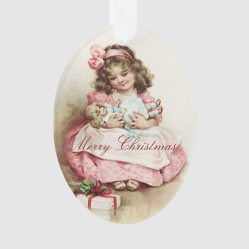 Vintage Girl With Doll Ornament by WingSong at Zazzle