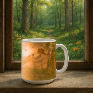 Vintage Girl With Rabbits by Frederick Church Coffee Mug