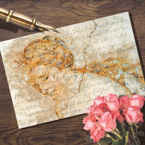 Vintage Girl With Script Decoupage Paper