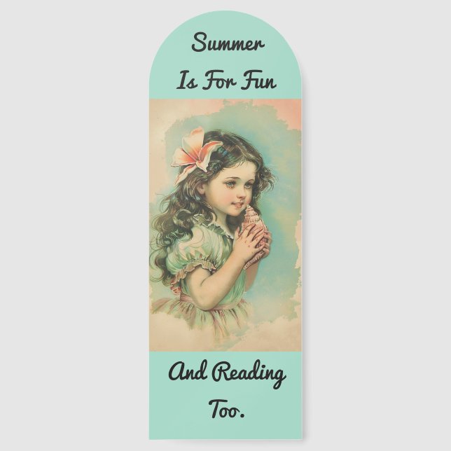 Vintage Girl With Shell Bookmark (Front)