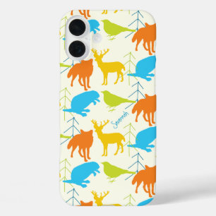 Vintage Girl Woodland Animals Fox Pattern Iphone 5 iPhone 16 Plus Case