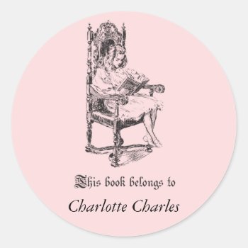 Vintage Girl's Bookplate Stickers by ericar70 at Zazzle