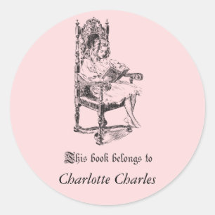 Vintage Girl's Bookplate Stickers