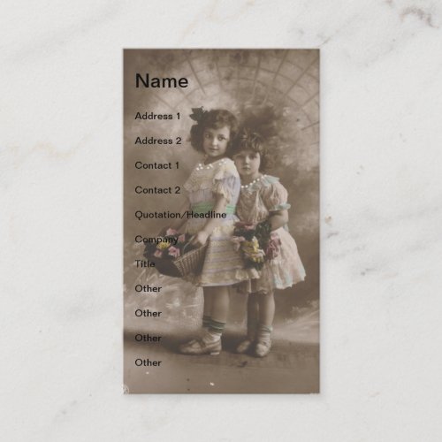vintage Girls Business Cards