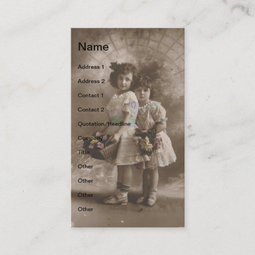 Customizable vintage Girls Business Cards